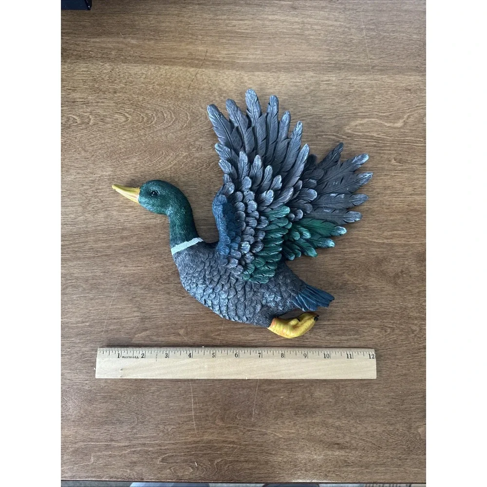 Vintage Resin Mallard Ducks On Flight Wall Hanging Decor 3D